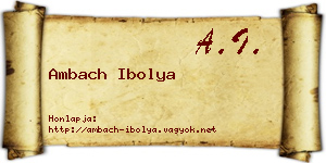 Ambach Ibolya névjegykártya